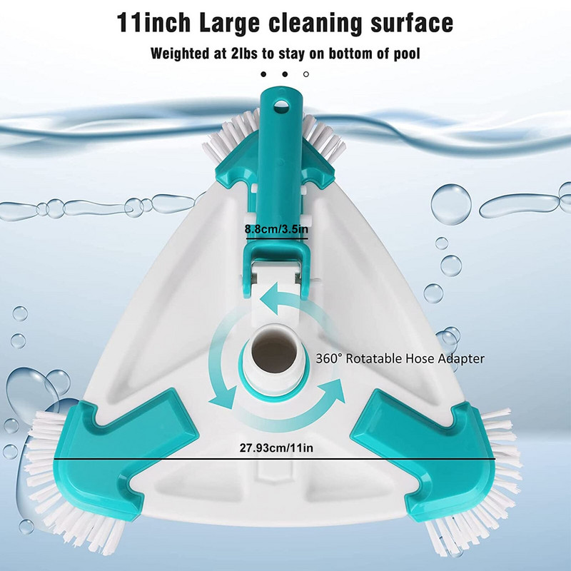 Cap de aspirare pentru piscină Cap de aspirație triunghiular flexibil Iaz Fântână Aspirator Perie de curățare Instrument de curățare a piscinei