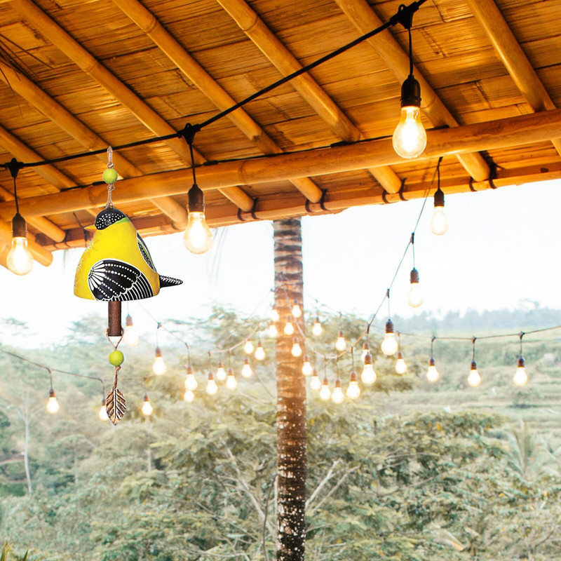 Vėjo varpeliai lauko klirensas Kūrybinis dervos paukščių giesmių varpelis, rankomis nudažytas gyvūno vėjo varpelis terasai prieangyje sodo kieme