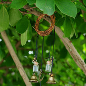 Raganų varpelio apsauga, skirta durų rankenos pakabai Wiccan vėjo varpeliai, pakabinami ornamentai, raganavimo reikmenys, skirti Boho namų kambario dekoravimui