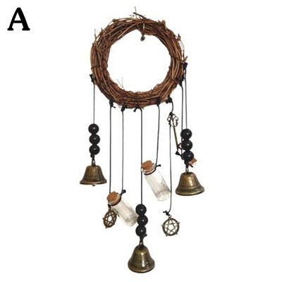 Raganų varpelio apsauga, skirta durų rankenos pakabai Wiccan vėjo varpeliai, pakabinami ornamentai, raganavimo reikmenys, skirti Boho namų kambario dekoravimui