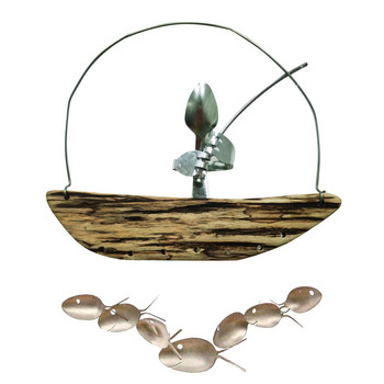 Wind Chimes Memorial Gift Fishing Oat B Man Wind Sculpture Spoonfish Fishing Chime Pug Άγαλμα για έξω 30 ιδέες για δώρα ελέφαντα