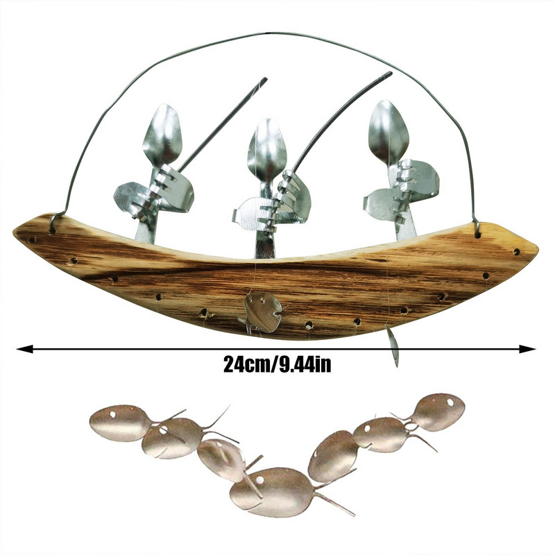 Wind Chimes Memorial Gift Ribolovna zob B Man Wind Skulptura Spoonfish Ribolov Chime Kip mopsa za van 30 ideja za darove slona