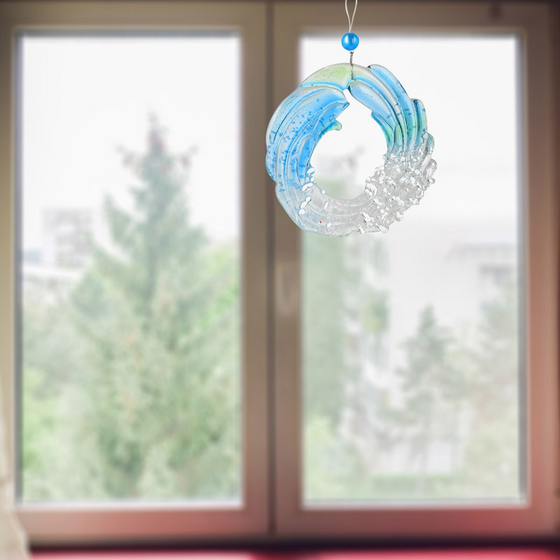 în întuneric, clopoței de vânt, 2 buc., rășină, interioare, exterior, prinderea oceanului, pentru casă, pentru fereastră, seturi de ornamente curcubeu, cu margele