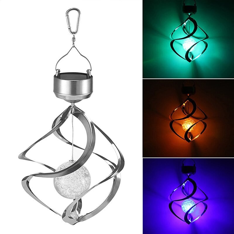 Solarna energija Wind Spinner Chime LED svjetiljka Viseća svjetiljka Spinner koja mijenja boju Saturn Spinner Light za uređenje dvorišta na travnjaku