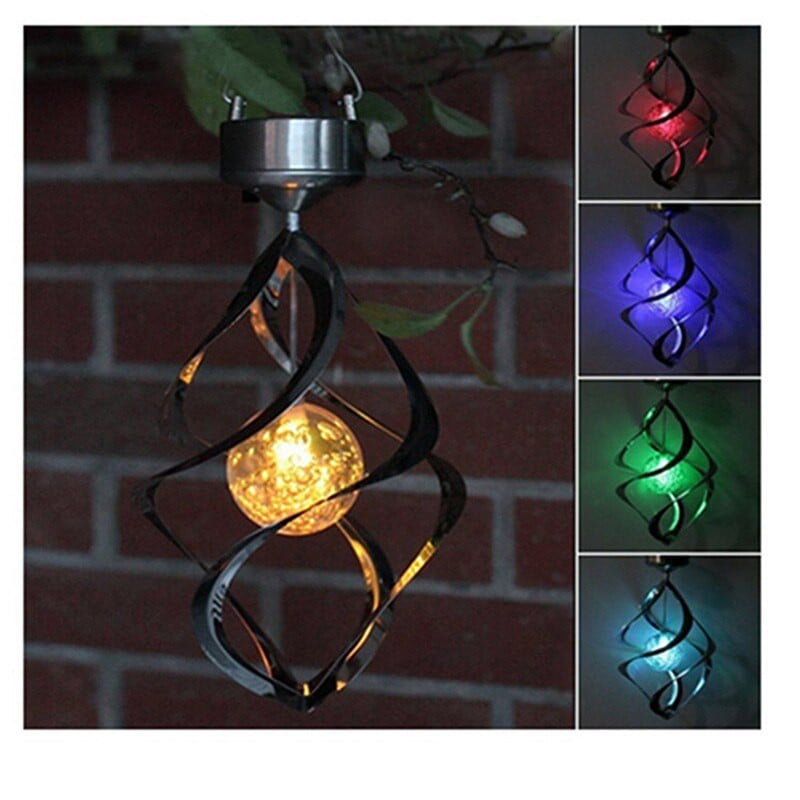 Solarna energija Wind Spinner Chime LED svjetiljka Viseća svjetiljka Spinner koja mijenja boju Saturn Spinner Light za uređenje dvorišta na travnjaku