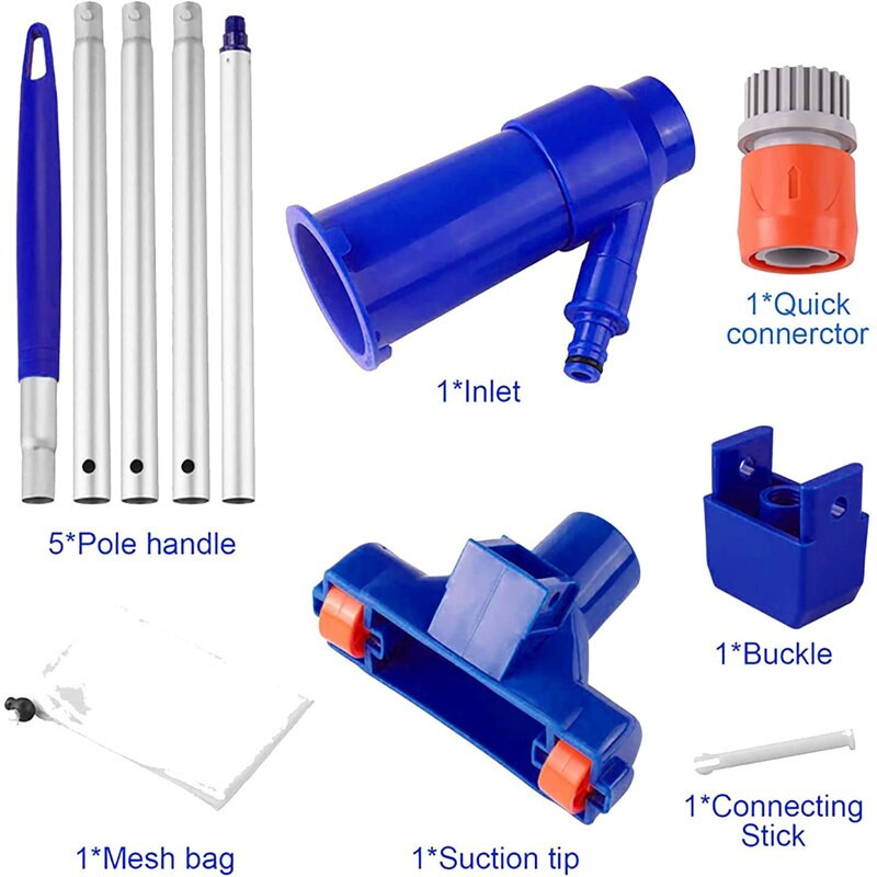Plaukimo baseino dulkių siurblys, nešiojamasis karštų šaltinių valymo įrankių rinkinys, tvenkinio fontano šepetys be elektrinių komponentų, baterijų