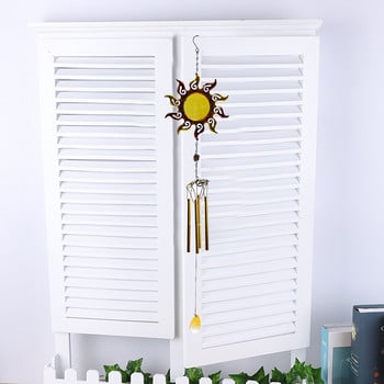 Garden Chimes Wind 1PC Κρεμαστό Στολίδι Μπαλκονιού Σφυρήλατο Chimes Creative Iron Wind Sun Crustal Solar Owl Wind Chimes Outdoor