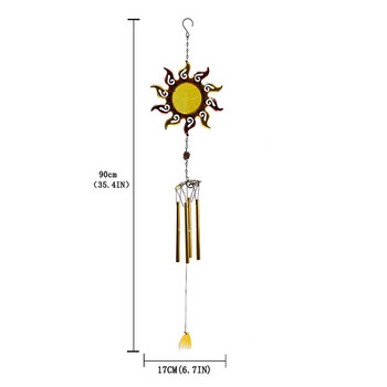 Garden Chimes Wind 1PC Κρεμαστό Στολίδι Μπαλκονιού Σφυρήλατο Chimes Creative Iron Wind Sun Crustal Solar Owl Wind Chimes Outdoor