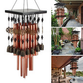Lemn, metal, aluminiu, tub, clopoței de vânt cu mai multe conducte, clopote din bronz, ornamente pentru balcon, roșu, cupru, în aer liber, casă L7L9