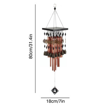 Дърво Метал Алуминиева тръба Многотръбни вятърни камбанки Бронзови звънчета Орнаменти Балкон Червен Мед Дом на открито L7L9