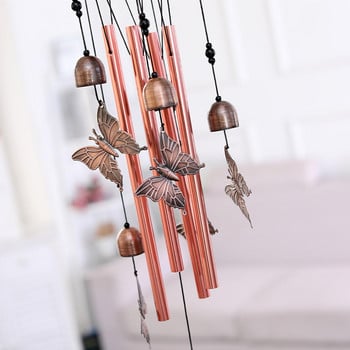 Vintage Μεταλλικό Wind Chime Bird Butterfly Pastoral Retro Garden Copper Hanging Tube Style Chimes Κρεμαστό Κουδούνι εξωτερικού χώρου J6J3