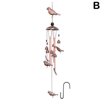 Vintage metallist tuulekella lind liblikas pastoraalne retro aed vasest rippuv toru stiilis kellamäng ripats õues kella ripats J6J3