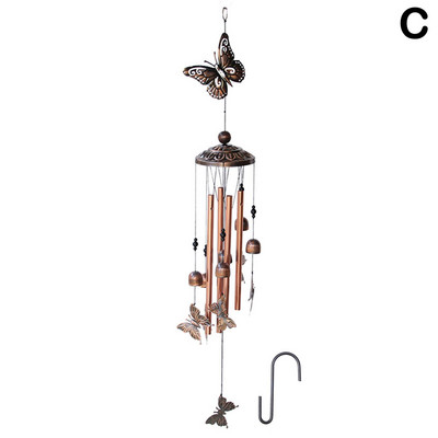 Vintage metallist tuulekella lind liblikas pastoraalne retro aed vasest rippuv toru stiilis kellamäng ripats õues kella ripats J6J3