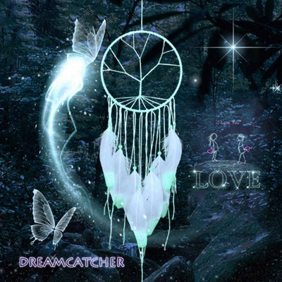 Clopoței Ornament de perete pentru mașină agățat acasă Dreamcatcher Decor Handmade Luminous Home Decor Candelabru de sticlă Lumină în formă de inimă