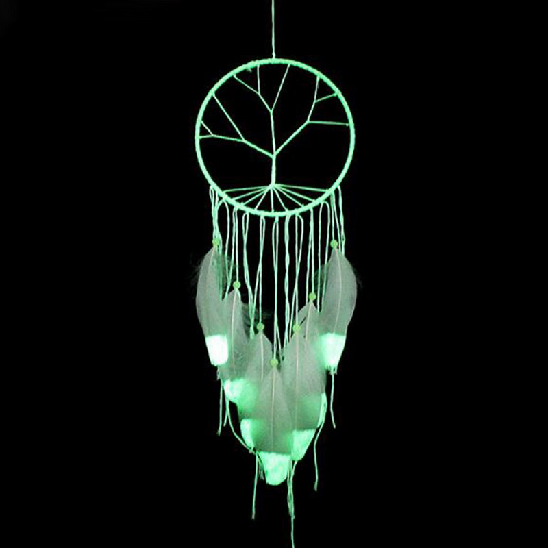 Clopoței Ornament de perete pentru mașină agățat acasă Dreamcatcher Decor Handmade Luminous Home Decor Candelabru de sticlă Lumină în formă de inimă