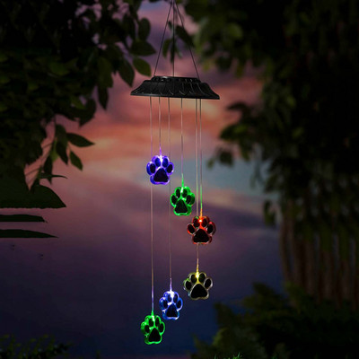 Lauko saulės vėjo varpelio šviesos LED spalvinga dekoratyvinė sodo šviesa saulės kolibrio lemputė lauko spalva keičiasi