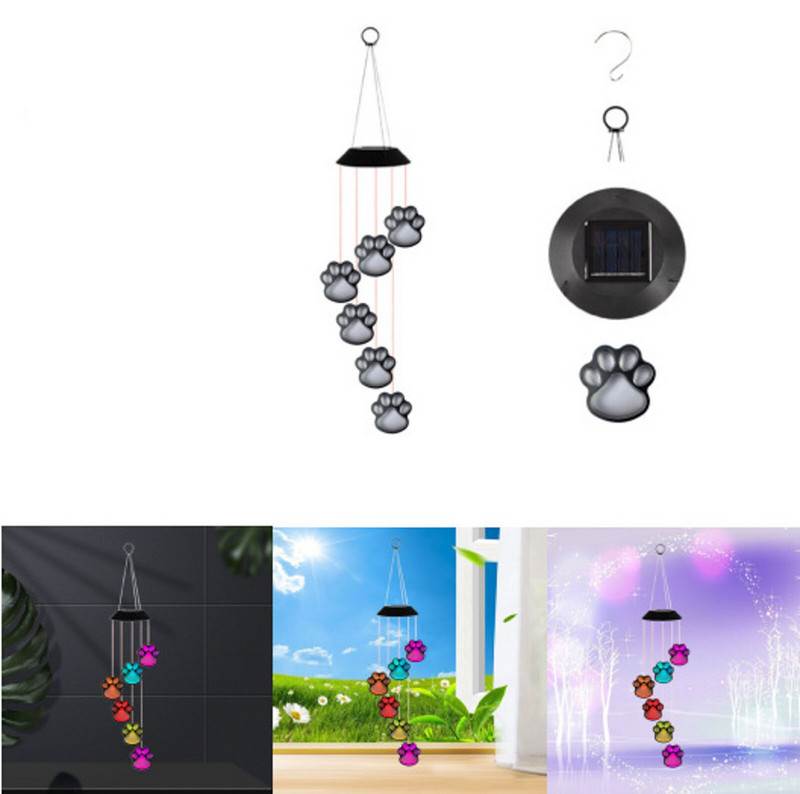 Lauko saulės vėjo varpelio šviesos LED spalvinga dekoratyvinė sodo šviesa saulės kolibrio lemputė lauko spalva keičiasi