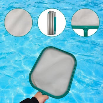 Уред за почистване на басейн Тежкотоварни гребла за листа на басейни Мрежа с фина мрежеста рамка Skimmer Net Инструменти за почистване на езера за аксесоари за плуване на открито
