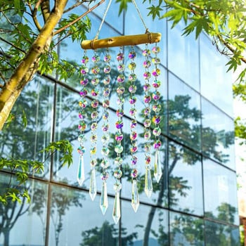 Висящ прозорец Rainbow Maker Glass Crystal Mobile Wind Chimes Подарък за декорация на домашна стена