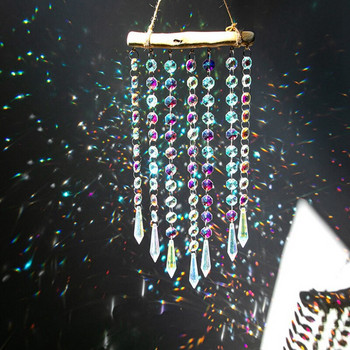 Προβολή! Κρεμαστό παράθυρο Rainbow Maker Glass Crystal Mobile Wind Chimes Δώρο διακόσμησης τοίχου σπιτιού