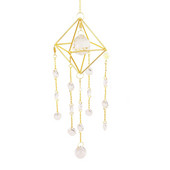 Kūrybingas sodo pakabuko dekoravimas krištolo spalvos apšvietimas rutulinis pakabukas augalo dekoravimas pakabuko šviesa gaudanti vėjo varpelius