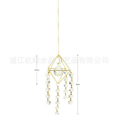 Kūrybingas sodo pakabuko dekoravimas krištolo spalvos apšvietimas rutulinis pakabukas augalo dekoravimas pakabuko šviesa gaudanti vėjo varpelius