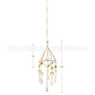 Kūrybingas sodo pakabuko dekoravimas krištolo spalvos apšvietimas rutulinis pakabukas augalo dekoravimas pakabuko šviesa gaudanti vėjo varpelius