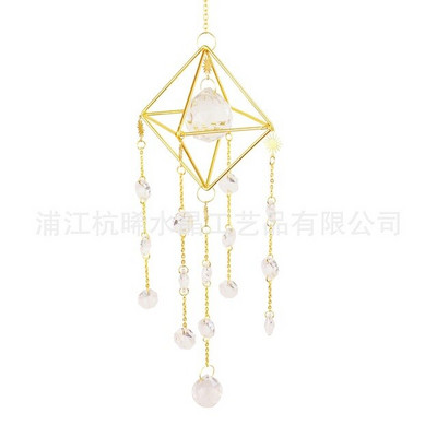 Kūrybingas sodo pakabuko dekoravimas krištolo spalvos apšvietimas rutulinis pakabukas augalo dekoravimas pakabuko šviesa gaudanti vėjo varpelius