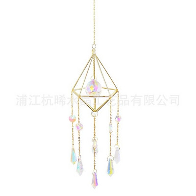 Kūrybingas sodo pakabuko dekoravimas krištolo spalvos apšvietimas rutulinis pakabukas augalo dekoravimas pakabuko šviesa gaudanti vėjo varpelius