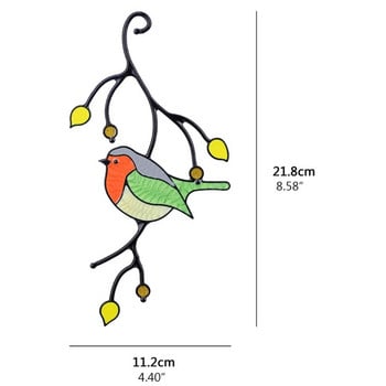 Κρεμαστά παραθύρων από βιτρό Two Birds in Stained Glass Παράθυρο Πάνελ Τέχνης Βιτρώ Πάνελ κρεμαστά ηλιόλουστα