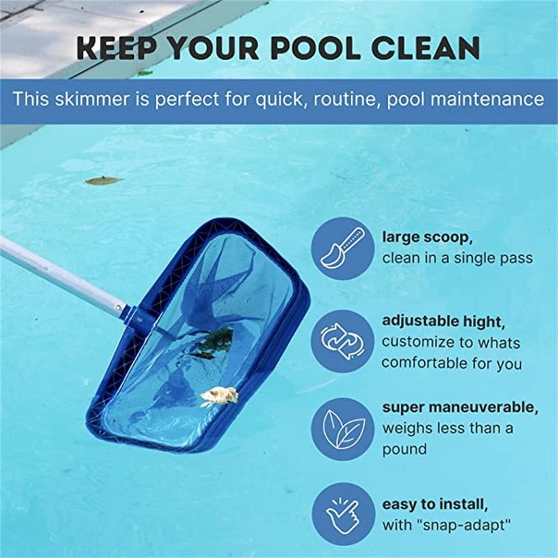 Mreža za bazene Pool Skimmer s 5 odjeljaka, odvojiva aluminijska šipka Pribor za bazene Alati Zalihe