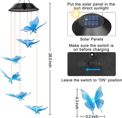 Žvaigždės formos saulės vėjo varpelių žibintai, 2022 m. Kalėdų memorialiniai vėjo varpeliai, mobilūs lauko dekoravimo kiemo namų sodo dekoracijos