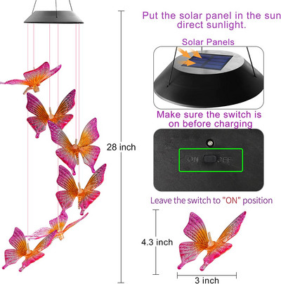 Žvaigždės formos saulės vėjo varpelių žibintai, 2022 m. Kalėdų memorialiniai vėjo varpeliai, mobilūs lauko dekoravimo kiemo namų sodo dekoracijos