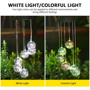 Solar Wind Chime Lights Φωτιστικό κήπου εξωτερικού χώρου Διακόσμηση καθρέφτη σφαιρικό φωτιστικό αδιάβροχο κρεμαστό φωτιστικό Pathway Festival Chime Deco