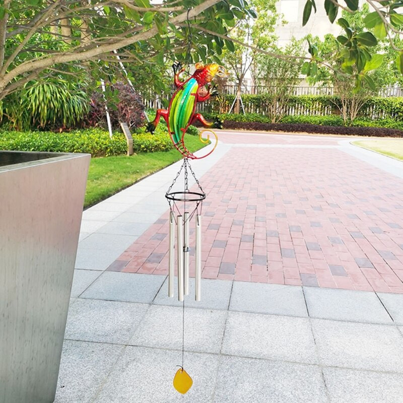 Metal Art Lizard Wind Chimes Bells Unutarnji vanjski dekor od obojenog stakla Wind Chimes K0AB
