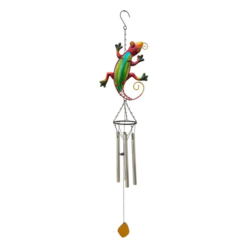 Metal Art Lizard Wind Chimes Bells Unutarnji vanjski dekor od obojenog stakla Wind Chimes K0AB