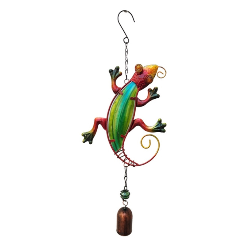 Metal Art Lizard Wind Chimes Bells Unutarnji vanjski dekor od obojenog stakla Wind Chimes K0AB