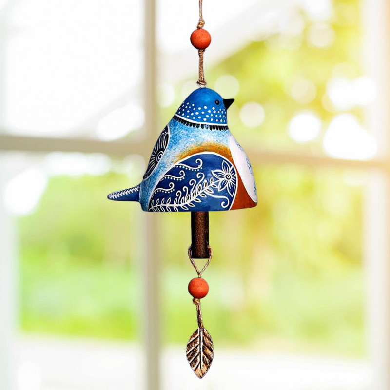 Paukščių varpelio vėjo varpeliai, rankomis dažyti lauko sodo dekoro patvarūs durų pakabos Išskirtiniai dekoratyviniai pakabukas zylė kiemui