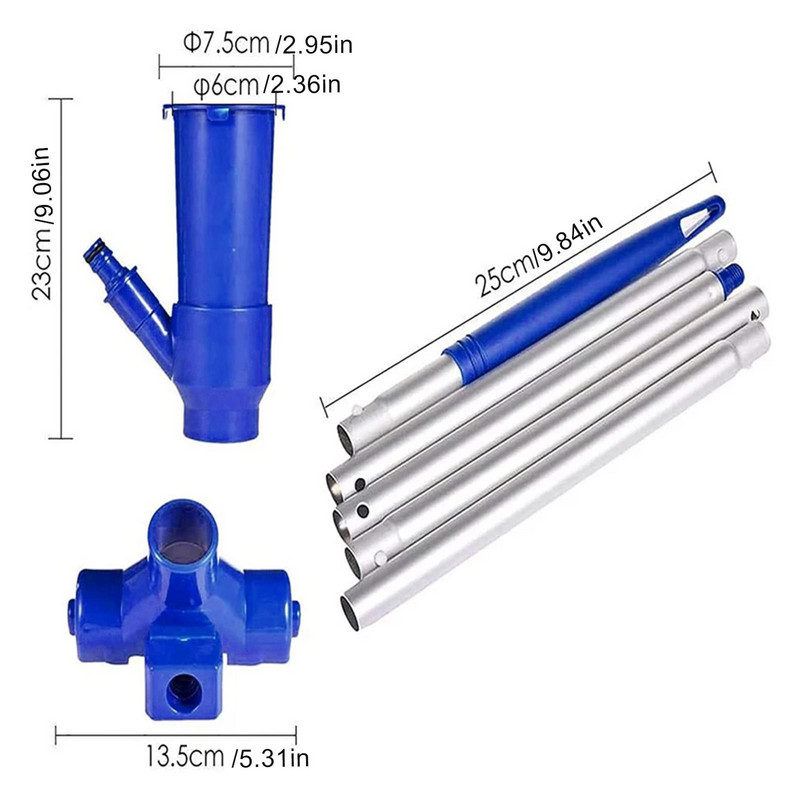 Basseini spaa imemispea basseini imemispea puhastuskomplekt Puhastuskomplekt tarvikud Tööriist 5-sektsioonilise vardaga USA EL