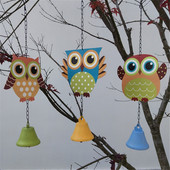 Geležinės rankų darbo pelėdos vėjo varpeliai meno varpeliai, atsparūs vandeniui atminimo dovanos, papuošimai namų kiemo verandos sodui ir kiemo dekoravimui