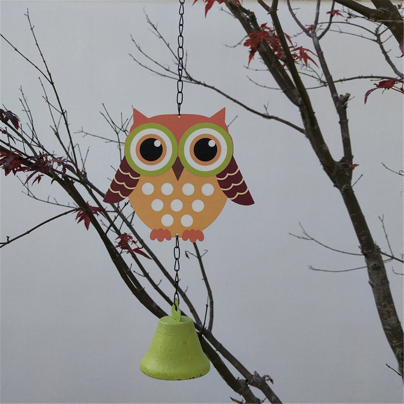 Geležinės rankų darbo pelėdos vėjo varpeliai meno varpeliai, atsparūs vandeniui atminimo dovanos, papuošimai namų kiemo verandos sodui ir kiemo dekoravimui