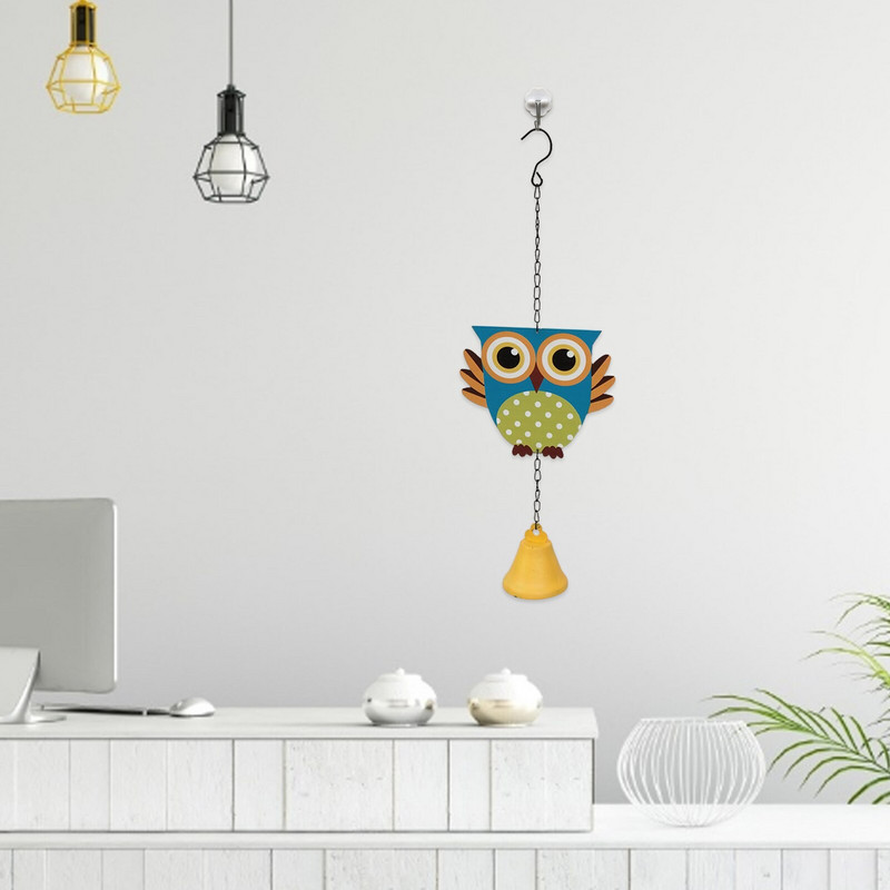 Geležinės rankų darbo pelėdos vėjo varpeliai meno varpeliai, atsparūs vandeniui atminimo dovanos, papuošimai namų kiemo verandos sodui ir kiemo dekoravimui