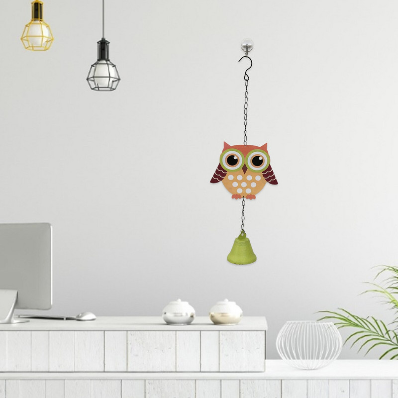 Geležinės rankų darbo pelėdos vėjo varpeliai meno varpeliai, atsparūs vandeniui atminimo dovanos, papuošimai namų kiemo verandos sodui ir kiemo dekoravimui