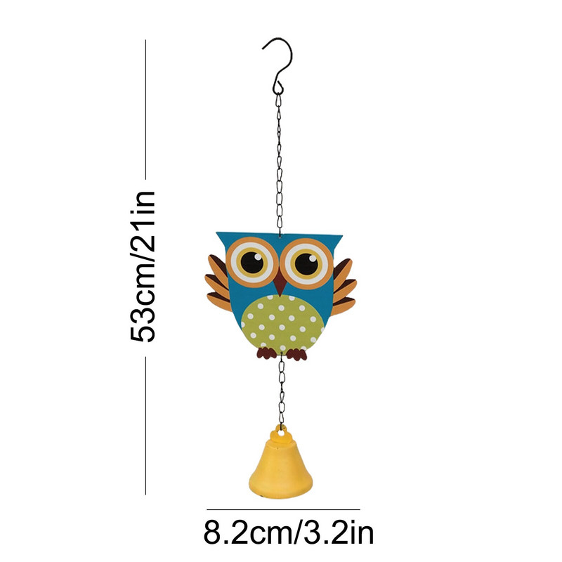 Geležinės rankų darbo pelėdos vėjo varpeliai meno varpeliai, atsparūs vandeniui atminimo dovanos, papuošimai namų kiemo verandos sodui ir kiemo dekoravimui