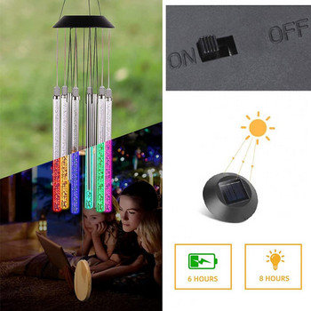 Υπέροχο LED Wind Bell Ελαφρύ κρεμαστό φωτιστικό LED Ελκυστικό ηλιακό φωτιστικό ανέμου αδιάβροχο