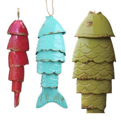 Krāsains Koi Zivju vēja zvans Metāla vēja zvana piekarināms ornaments piekrastes vēja zvans