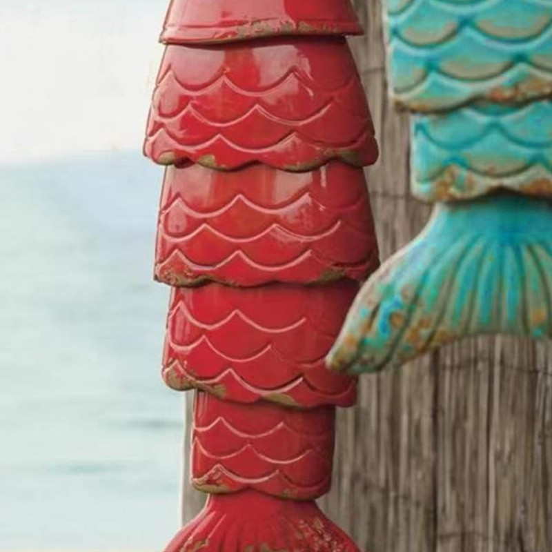 Värviline Koi Fish Tuulekell Metallist tuulekella rippuv ornament ranniku tuulekell