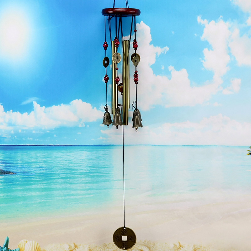 Vėjo varpeliai Tradiciniai medžio masyvo metalo vėjo varpelio pakabukas Namų sodo apdaila Močiutės sodo vėjo varpeliai