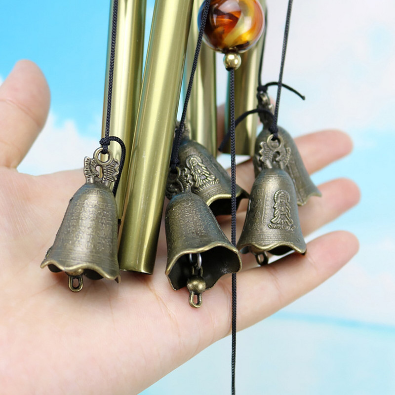 Vėjo varpeliai Tradiciniai medžio masyvo metalo vėjo varpelio pakabukas Namų sodo apdaila Močiutės sodo vėjo varpeliai