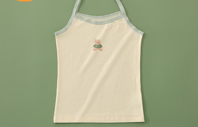 Pamučna majica s aplikacijama za djevojčice s tankim naramenicama